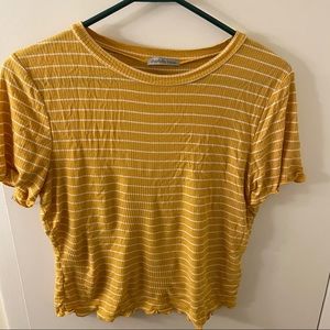 Yellow Stripped Crop Top